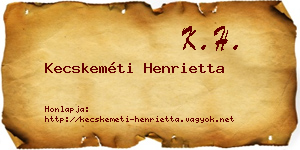 Kecskeméti Henrietta névjegykártya